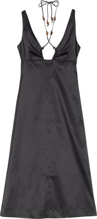 Ganni Double Satin Halter Neck Dress - Dames - Casual kleedjes - Zwart - M - Satijn - Kleedjes