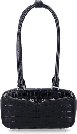 Self Portrait Mini Bauletto Crocco Embossed - Dames - Schoudertassen - Zwart - ONE Size - Leer - Tassen