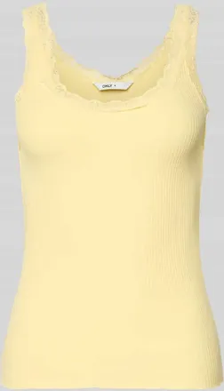 Only Slim Fit Tank Top aus Bio-Baumwoll-Mix Modell SARA in Pastellgelb, Gr&ouml;&szlig;e XL