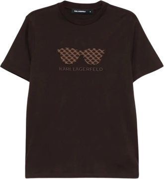 Karl Lagerfeld Tops, Heren, Bruin, L, T-Shirts
