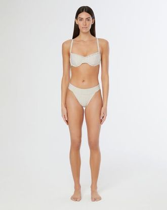 Onia Karina Bikini Bottom in Tan/white at Nordstrom, Size X-Small