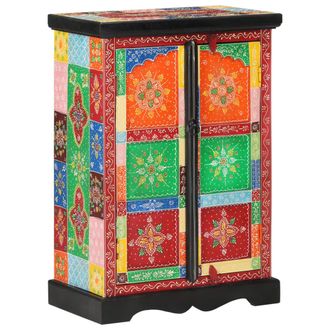 vidaXL Vidaxl - Aparador Pintado A Mano Puertas Madera Maciza Mango 53x30x75 Cm