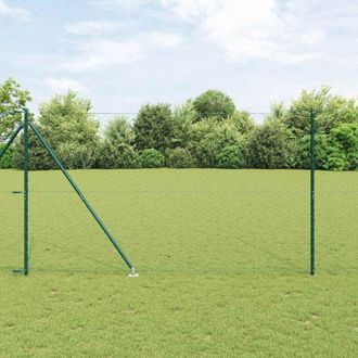 vidaXL Vidaxl - Reja Con Postes Verde 1.5 X 50 M Acero Recubierto De Pvc