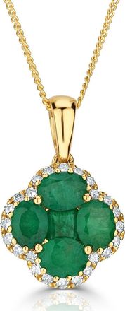 The Diamond Store Emerald 1.04ct and Diamond 18K Yellow Gold Alegria Pendant