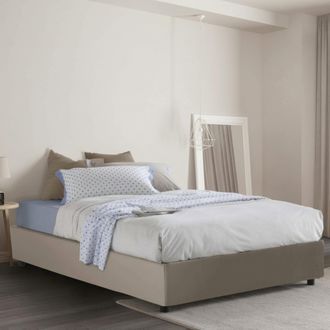 Dmora Talamo Italia - Cama De Plaza Y Media Matilde, Cama Contenedor Con Tapizado En Ecopiel, 100% Made In Italy, Apertura Frontal, Adecuado Para Colch&oacute;n Cm