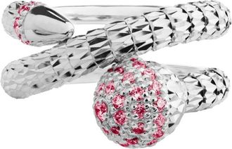 Officina Bernardi 18kt white gold Ophidia ruby ring - women - 18kt White Gold/Ruby - 6 - Silver