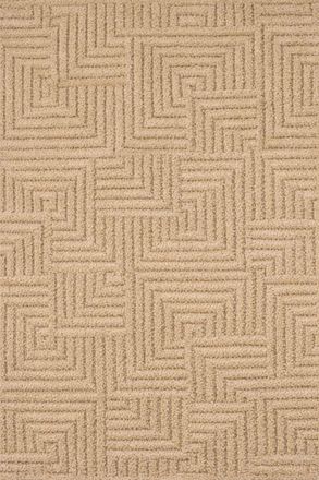 Nazar Rugs Alfombra geom&eacute;trica en relieve de color crema - 200x290 cm