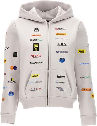 Balenciaga White Business English Hoodie