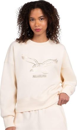 Starter Womens Starter Cream Philadelphia Eagles Travel Pastels Boxy Fleece Sweatshirt at Nordstrom, Size X-Small