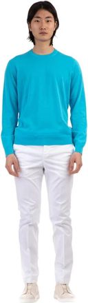 Drumohr Cotton Crewneck - Heren - Ronde hals truien - Blauw - 3XL - Katoen - Truien & Vesten