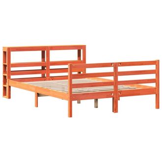 Berkfield Home Decorative Bed Frame Frame Wax Brown 150x200 cm King Size Solid W