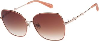 Superdry Sonnenbrille SUPERDRY Modell 995062, Damen, ros&eacute;, orange, metallic, Sonnenbrillen Sonnenbrille, Form Butterfly, Logoschriftzug auf B&uuml;gel, Metallfassun