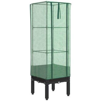 vidaXL Raised Bed with Greenhouse Cover Rattan Look 40x40x140 cm vidaXL