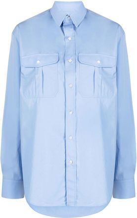 Wardrobe.NYC Oversize cotton shirt - women - Cotton - M - Blue
