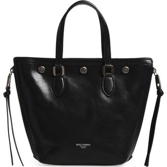 Dolce & Gabbana Leather Shopper in Black at Nordstrom