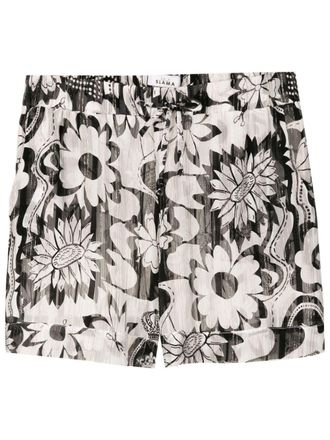 Amir Slama Shorts a fiori - Bianco