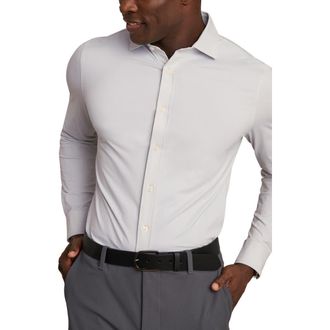 Rhone Commuter Slim Fit Button-Up Shirt in Sleet Gray Micro Dot at Nordstrom, Size Xx-Large