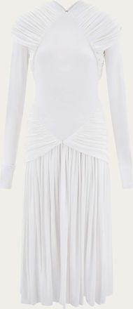 Ferragamo Donna Abito in jersey con drappeggi Bianco