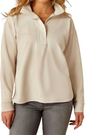 Ariat Breeze Logo Half Zip Sweatshirt In Cream