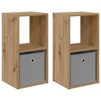 vidaXL Mesita De Noche 2 Pcs Roble Artesanal 30,5 X 27 X 59,5 Cm Vidaxl