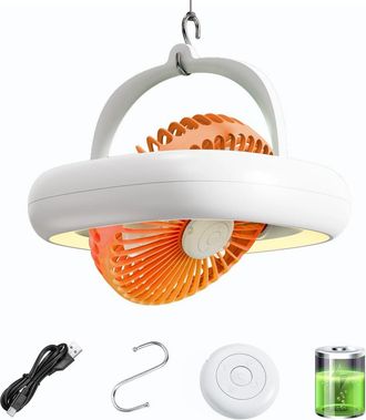 No Brand Mini Ventilador Oscilante Autom&aacute;tico Para Camping, Caravanas Y Dormitorios - Ventilador De Techo Y De Pared Port&aacute;til Con Mando A Distancia