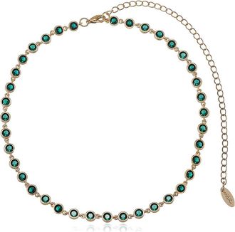 Ettika Cubic Zirconia Bezel Necklace in Green at Nordstrom