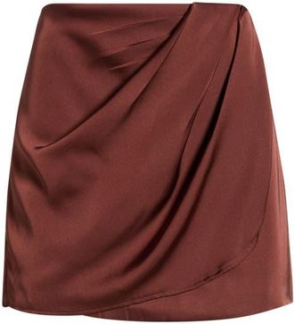 ASTR the Label Catrina Satin Miniskirt in Rust Brown at Nordstrom, Size X-Small