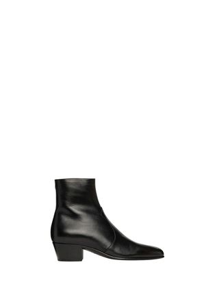Saint Laurent Black Leather Joey 45 Boots Size 41