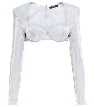 Balmain Metallic crop top
