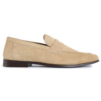 Soletrader Mens Liam Loafer Shoes - Taupe Suede - Size UK 11