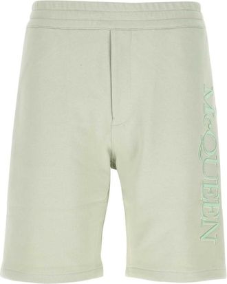 Alexander McQueen Pastel green cotton bermuda shorts
