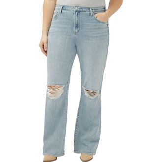 Silver Jeans Co Highly Desirable Ripped Trouser Jeans in Corfu at Nordstrom, Size 16W X 31