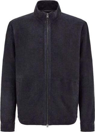 Canali Geperforeerd Lamsleer Su&egrave;de Jas - Heren - Zomerjassen - Grijs - 2XL - Leer - Jassen