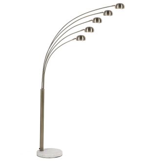 Beliani L&aacute;mpara De Pie Metal Cromado Dorado 210 Cm 5 Brazos Arco Orientable Moderno Flinders