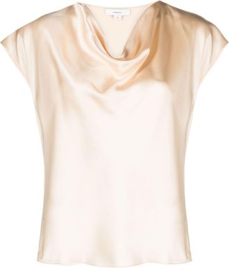 Vince cowl-neck silk blouse - women - Silk - M - Neutrals