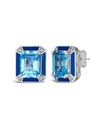 Le Vian 14K 5.05 ct. tw. Diamond & Ocean Blue Topaz Stud Earrings