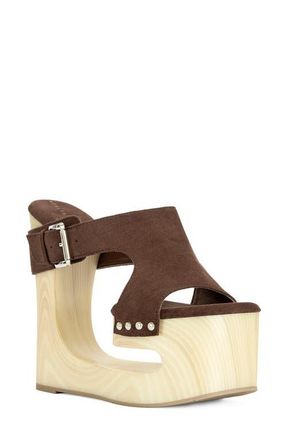 Azalea Wang Elgedi Platform Sandal in Chocolate at Nordstrom, Size 10