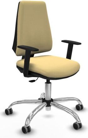 Piqueras y Crespo Piqueras Y Crespo - Elche Cp Similpiel Crema Brazos 1d Base Cromada Ruedas Engomadas 65mm