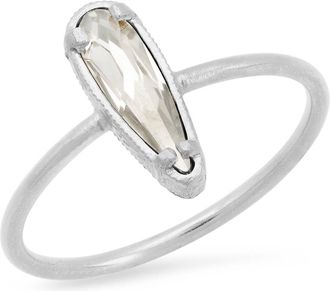 Jessica Elliot Womens Florentine Mini Raindrop Ring In Sterling/silvershade