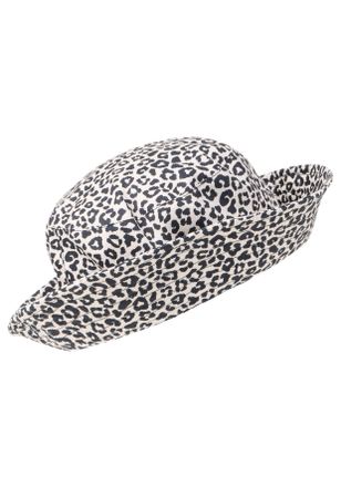 Laura Scott Fischerhut LAURA SCOTT, Damen, beige, schwarz, Web, Baumwolle, bedruckt, gemustert, Basic, H&uuml;te Fischerhut, mit trendigem Leopard-Alloverdruck - NEW