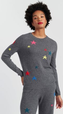 Chinti and Parker Grey Wool-Cashmere Star Sweater