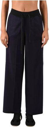 Elisabetta Franchi Pantaloni in maglia con logo - - Trousers - Donna - Blu - S