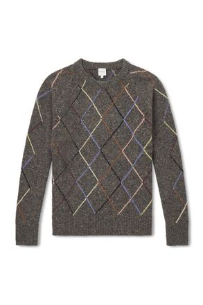 Paul Smith Argyle Wool and Cotton-Blend Sweater