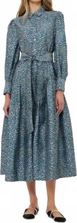 Oliphant Nora Long Sleeve Dress In Jag Navy