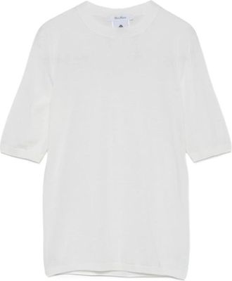 Max Mara Witte Wol Sweatshirt Elegant Comfortabele Stijl - Dames - T-shirts - Wit - S - Wol - Tops
