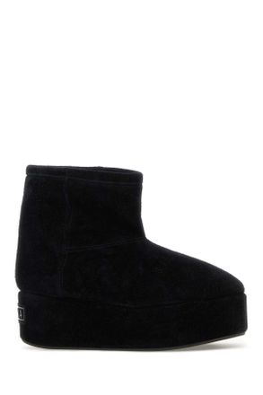 Balenciaga Womens Black Suede Alaska Ankle Boots T Domesticated Calf Le Stivali