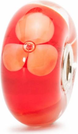 Trollbeads Womens Glass Bead Charm In Peach Flower