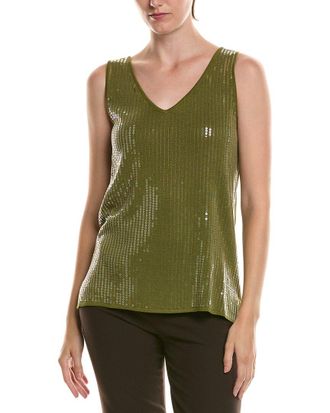 Anne Klein Sequins V-Neck Tank