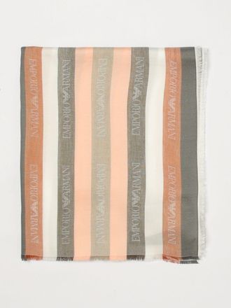 Emporio Armani Sciarpa Emporio Armani in misto modal a righe con logo jacquard