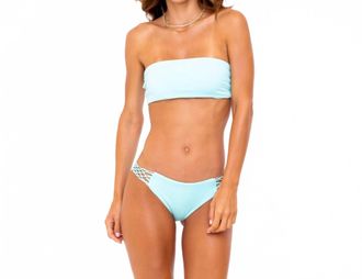 SOAH Womens Hannah Bandeau Bikini Bottom In Aqua